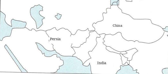The spread of the knotted carpet tradition out of Central Asia. The small square